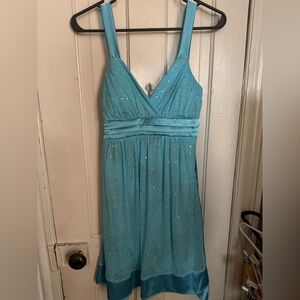 Taboo Aqua Beaded Evening Gown